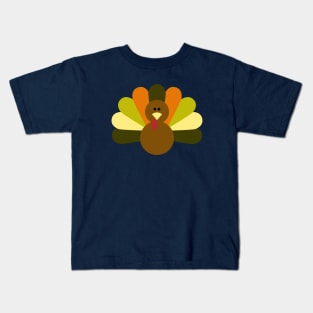 Thanksgiving Turkey with seasonal colors Kids T-Shirt